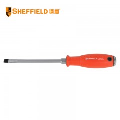 钢盾 SHEFFIELD S058104 一字通体螺丝刀8x200mm 一字十字起子改锥改刀穿心可敲击强磁螺丝刀批