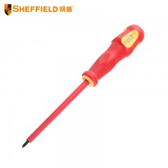 钢盾 SHEFFIELD S057402 双色绝缘十字螺丝刀PH1x75mm 绝缘螺丝批 电工螺丝刀 绝缘批头 开刀起子改锥