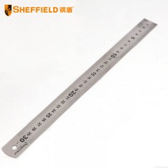 钢盾 SHEFFIELD S079012 不锈钢 直尺 加厚 测量工具 木工刻度铁尺子300mm