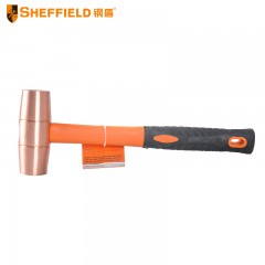 钢盾 SHEFFIELD S089303 紫铜锤防爆锤 圆头锤纤维柄无火花榔头敲击工具铜锤3LB