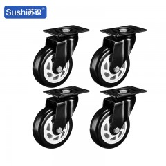 苏识 脚轮转向轮 定向万向带刹车轮 4寸万向带刹2只+定向2只 件 2510112