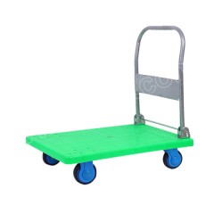 苏识 塑料超静音平板车 YJ-TC004 台面尺寸90×60cm 额定载重375kg 折叠把手 绿色 辆
