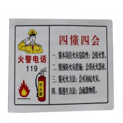 钢米 PVC墙贴安全标识牌禁止吸烟标志牌 国标警告警示牌提示牌 F19 四懂四会 （加大款）