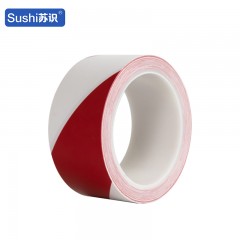 苏识 彩色 PVC警示划线胶带宽30mm*长23m 红白 卷 1320056