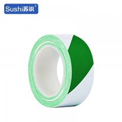 苏识 PVC警示胶带 80mm*33m 绿白 卷 5130377
