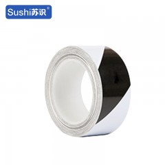苏识 PVC警示胶带 80mm*33m 黑白 卷 5130391