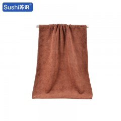 苏识 超细纤维毛巾 加厚磨绒易吸水400g/㎡ 40*40cm 咖色 1条装 4180040