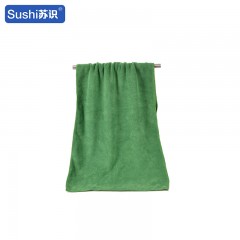 苏识 超细纤维毛巾 加厚磨绒易吸水400g/㎡ 35*75cm 绿色 1条装 4180042