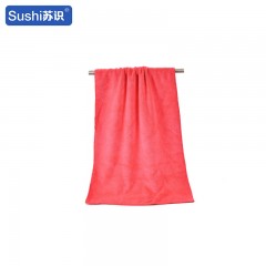 苏识 超细纤维毛巾 加厚磨绒易吸水400g/㎡ 40*40cm 红色 1条装 4180050