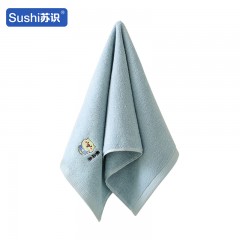 苏识 柔软吸水情侣毛巾 100g 74x34cm 猪猪款 蓝色 1条装 4180089