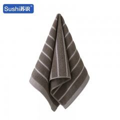 苏识 运动吸汗毛巾 115g 35x75cm 水条纹棕色 1条装 4180138