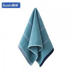 苏识 运动吸汗毛巾 115g 140x70cm 方格边蓝色 1条装 4180131