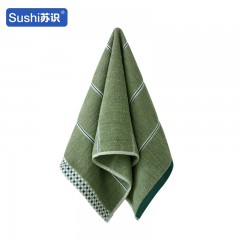 苏识 运动吸汗毛巾 115g 140x70cm 方格边绿色 1条装 4180135