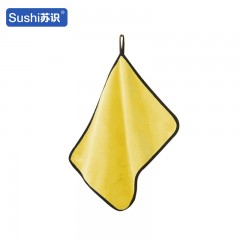 苏识 吸水双面绒洗车巾 500g/㎡ 30x30cm 黄色 1条装 4180229