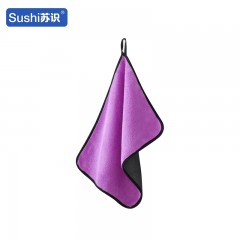 苏识 吸水双面绒洗车巾 500g/㎡ 30x60cm 紫色 1条装 4180249