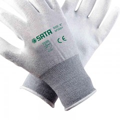 世达 SATA SF0001 掌浸式PU手套 劳保手套 透气防滑耐磨防油车间工厂安全手套 大掌浸8寸（10双）