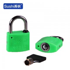 苏识 WJ0009 电力表箱锁 通开利德挂锁 梅花钥匙 物业户外国家电网塑料锁 35mm不锈钢锁钩锌合金锁芯 浅绿色