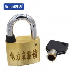 苏识 WJ0004 铜锁电力表箱锁通开挂锁梅花通用钥匙户外挂锁配电箱柜箱变锁 40mm通开10%
