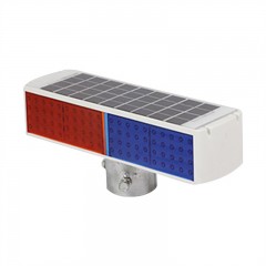 苏识 双面四格塑壳一体太阳能爆闪灯 XR-BSD-01 红蓝色 400×120×160mm 不含支架 个