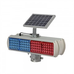 苏识 双面四格铝壳分体太阳能爆闪灯 XR-BSD-04 红蓝色 500×170×200mm 不含支架 个