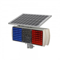 苏识 双面三格大慢字太阳能爆闪灯 XR-BSD-09 红蓝色 590×170×300mm 不含支架 个