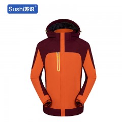 苏识 三合一冲锋衣工作服装广告衫户外骑行可拆卸两件套 橘色XXXL