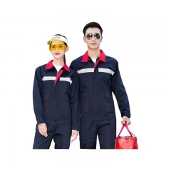 苏识 汽修劳保男女工作服套装春夏长袖 双拼色 S-5XL