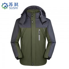 苏识 YNDW246 冬季加绒加厚保暖防水透气工作服棉服 军绿色 尺寸：M-5XL （单位：件）