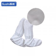 苏识 一次性隔离鞋套 PP+PE高筒 防滑鞋底白色 只 3130006