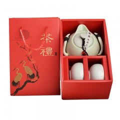 苏识 精品茶礼套装 SS-TZ-080501 壶+杯×2 青色 3件/盒 盒