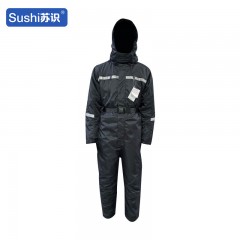 苏识 低温连体防寒服防冻服 黑蓝棉服+拉链（带反光条）M 套 3522332