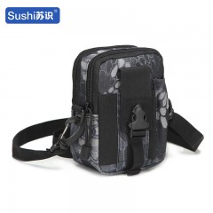 苏识 战术迷彩腰包 户外旅行登山多功能帆布尼龙包 均码 黑莽纹（背带款） 个 18120039