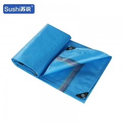 苏识 220克PE塑料篷布 加厚防雨布防水防晒苫布抗老化10*20米双蓝红条 张 1850749