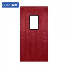 苏识 1111067冬季防寒棉门帘 加厚2层棉毡防水挡风110*200CM 窗户30*45CM 酒红色 套