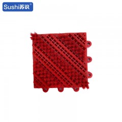 苏识 三合一拼接除尘地垫 加固三刷 15*15CM 纯红色 块 1210176