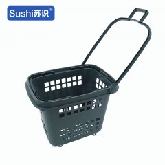 苏识 80L带轮拉杆购物篮 加大加厚特大号深灰 450*390*850mm 8个/箱（个）2210128