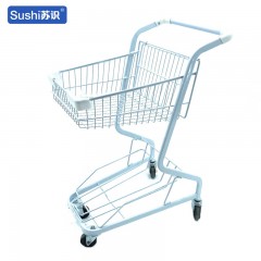 苏识 双层手推车 超市手推购物车日式双层提篮车 F7白色64*45*91cm（辆）2110143