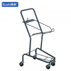苏识 双层手推车 超市手推购物车日式双层提篮车 480*480*990mm（辆）2110151