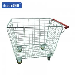 苏识 金属手推车 超市购物理货物流周转拣货筐970*660*760mm 4万向轮带刹车（辆）2110154