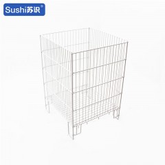 苏识 铁丝促销笼 适用超市卖场仓储理货 400*400*900mm 白色无轮衣物笼（个）2260018