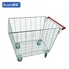 苏识 金属手推车 超市购物理货物流周转拣货筐970*660*760mm 2定2万向轮（辆）2110153