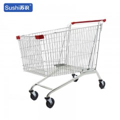 苏识 金属手推车 超市购物理货物流周转拣货筐 340L静音轮（辆）2110155