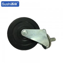 苏识 4寸脚轮 手推车PVC轮双轴TPR轮单轴PU轮 4寸无轴黑轮（个）2510130