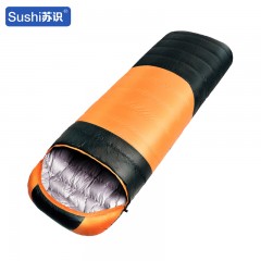 苏识 户外旅行野营特厚保暖信封式成人羽绒睡袋 210*80cm1500g 桔色 个 11320037