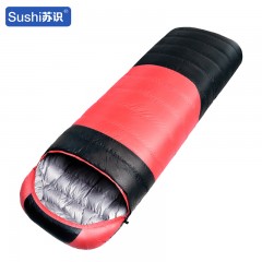 苏识 户外旅行野营特厚保暖信封式成人羽绒睡袋 210*80cm1500g 红色 个 11320036