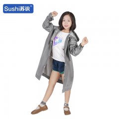苏识 防暴雨旅游徒步骑车随身携带轻便EVA非一次性连体雨衣 学生雨衣束口灰色（10件)3540414