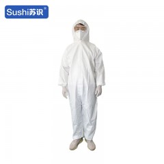 苏识 一次性连体防护服 L 透气膜白色压条65g(有帽无脚)件 3550020