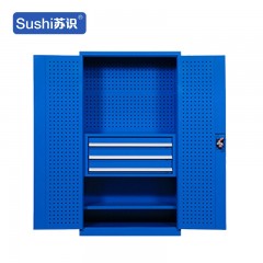 苏识 YJ00044/2 重型工具柜子工厂车间用铁皮收纳箱 蓝色二层+三抽