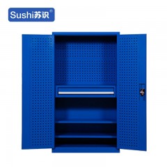 苏识 YJ00043/2 重型工具柜子工厂车间用铁皮收纳箱 蓝色三层+一抽