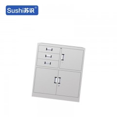 苏识 YJ00059/3 钢制文件柜铁皮柜办公室档案柜财务储物柜 偏三斗下节柜 厚1.2mm